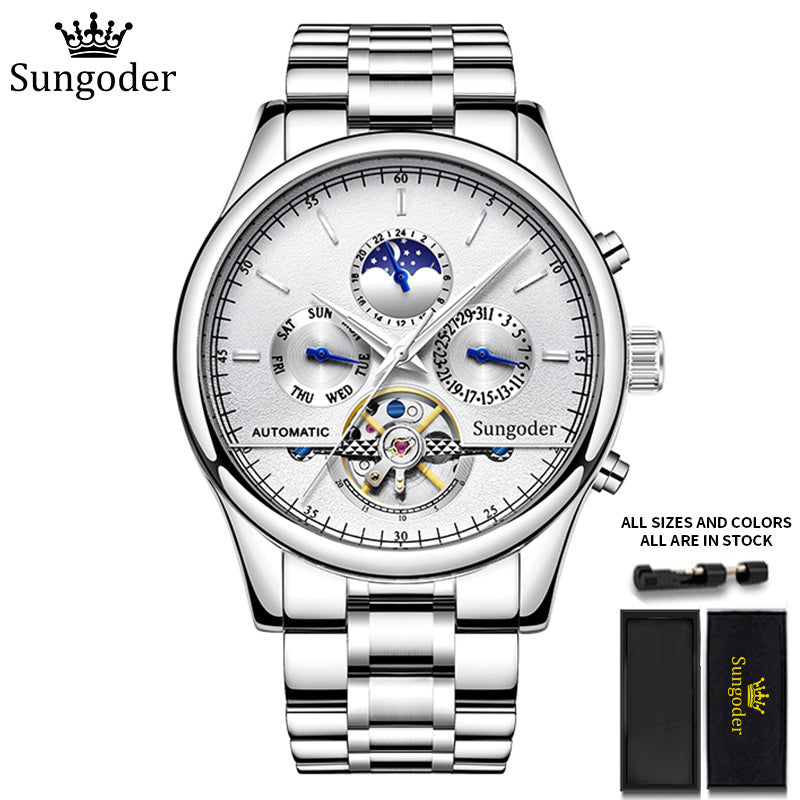 SUNGODER Auto Mechanical Men's Watch Stainless Steel Water Resistant