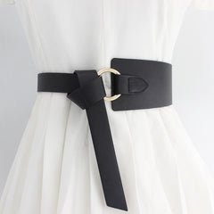 Stylish PU Leather Belt Casual Waistband Dress Coat Sweater Girdle