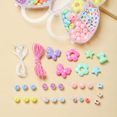 Acrylic Heart Star Flower Plastic Beads Kit DIY Crafts Birthday Gift