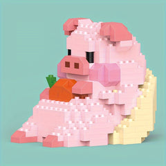 Pig Model Building Block Toy Sofa Set