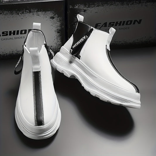 Men's Ankle Boots With Side Zipper Casual Walking Shoes