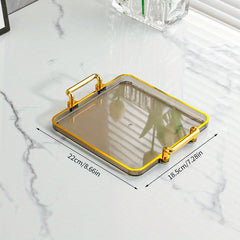 Golden Serving Tray Set With Handles Modern Coffee Table Tray