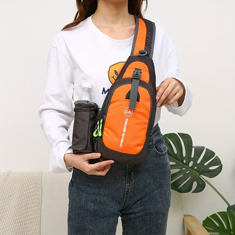 Casual Crossbody Backpack with Water Bottle Holder