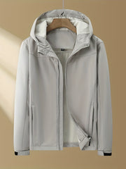 Men's Warm Fleece Hooded Jacket for Fall Winter
