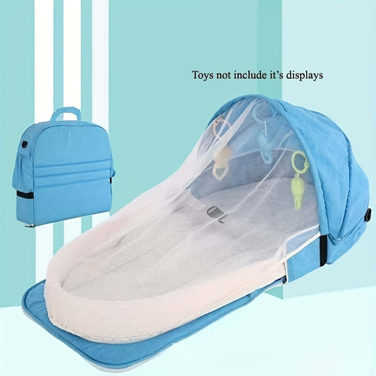 Portable Baby Bassinet with Mosquito Net and Toys