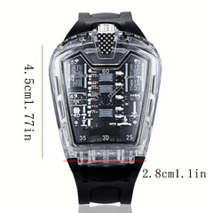 Engine Shape Men's Watch 16 Cylinder Transparent Wristwatch Men's Accessories