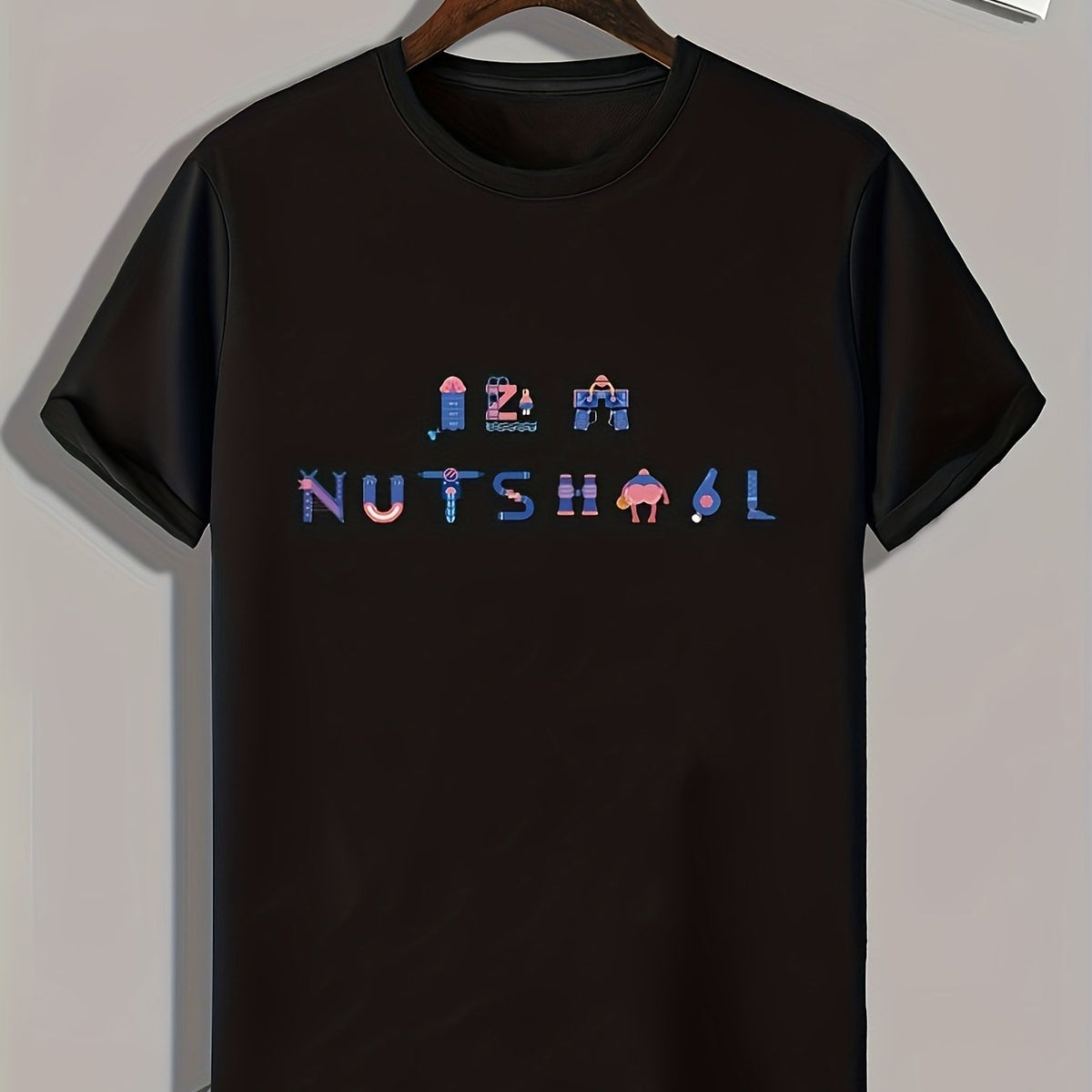 Letter Pattern Print Men's Comfy Sports T-shirt