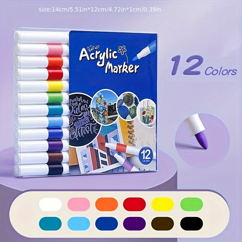 Acrylic Paint Markers Fine Tip Washable Permanent for Art