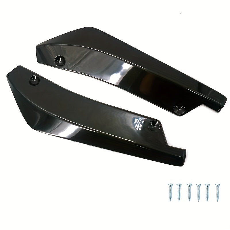 2pcs Car Bumper Surround Carbon Fiber Rear Lip Corner Anti Collision Spoiler
