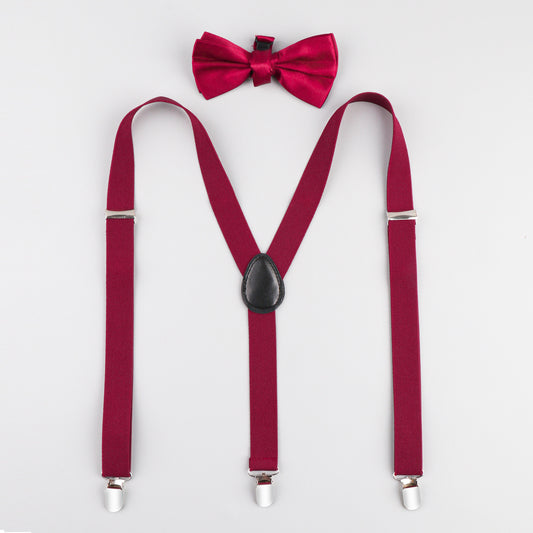 Tuxedo Bow Tie And Suspender Set for Men
