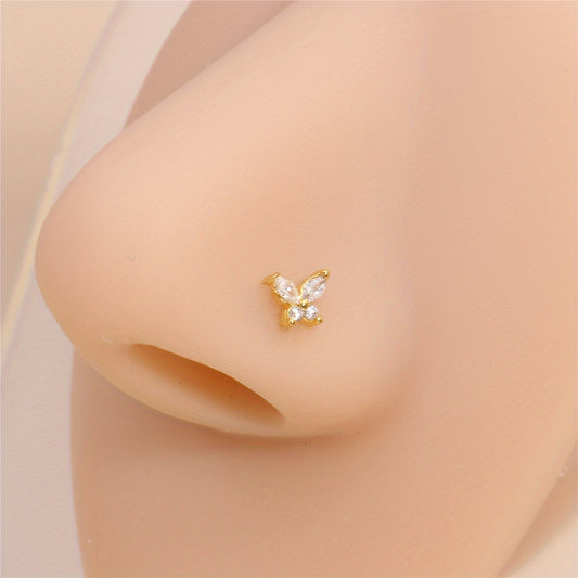 Butterfly Screw Nose Ring Stud for Men & Women