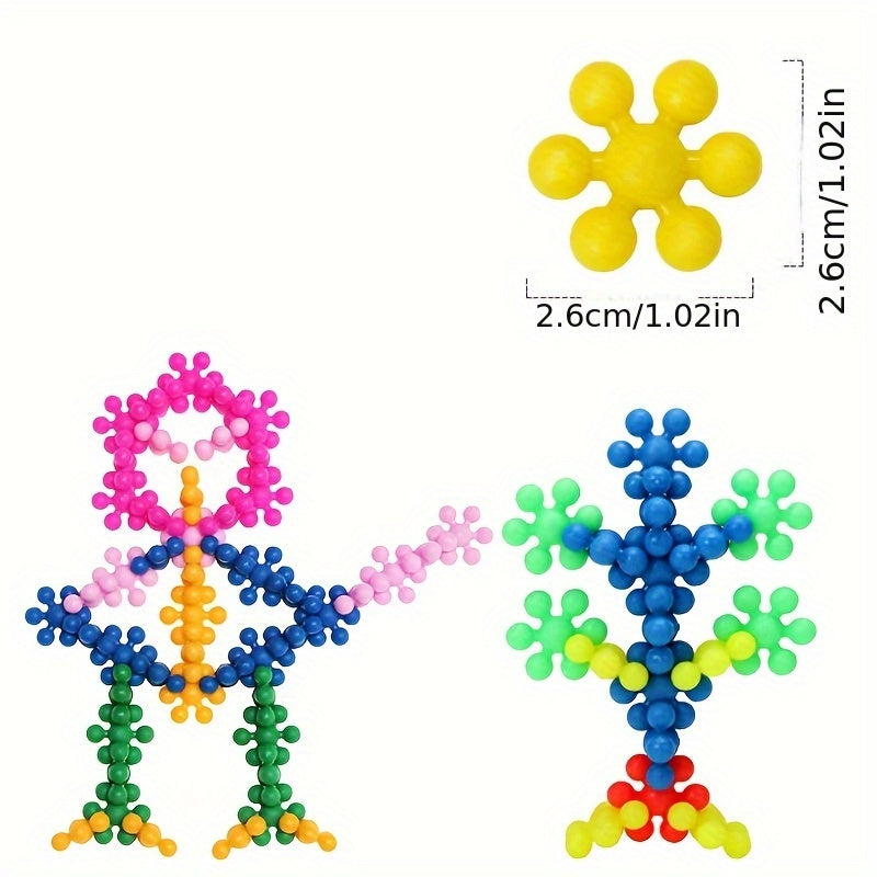 400pcs Plum Blossom Building Blocks 3D Snowflake DIY Educational Toys