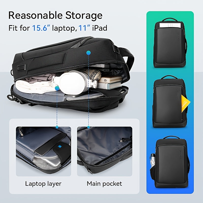 Large Capacity Business Backpack Waterproof Bag With USB Charging