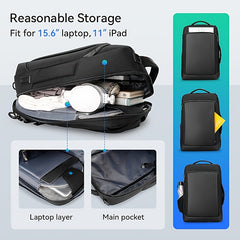 Large Capacity Business Backpack Waterproof Bag With USB Charging