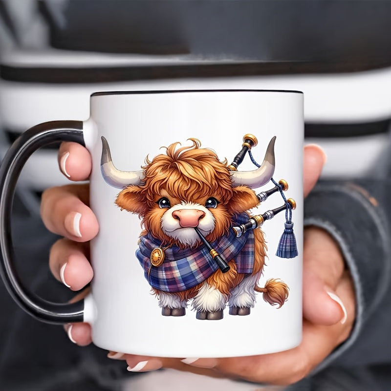 12pcs Scottish Highland Cow UV DTF Cup Wraps Decorative Stickers