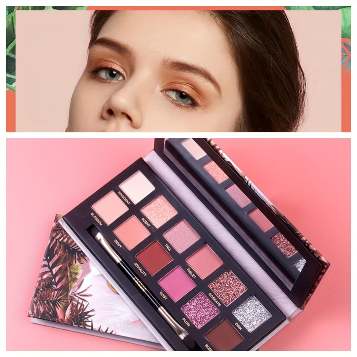 12-Color Animal Eyeshadow Palette Pearly Matte Glitter Finish