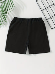 2pcs Boys Solid & Camo Comfortable Shorts Elastic Waist for Summer