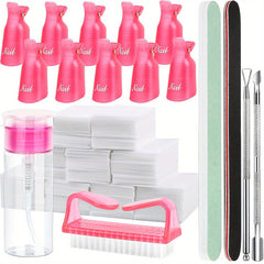 Gel Nail Polish Remover Kit with Clips & Tools