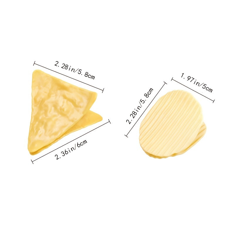 2pcs Potato Chip Shape Folder Snack Bag Sealing Clip Keep Bills & Snacks Secure