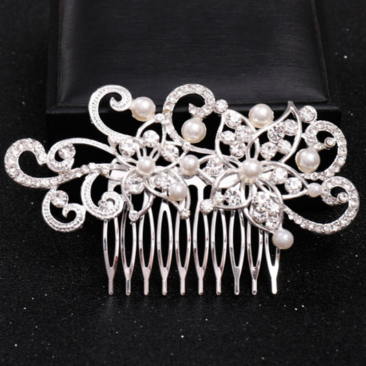 Crystal Faux Pearl Bridal Hair Comb Clip Rhinestone Hairpin Wedding Accessories