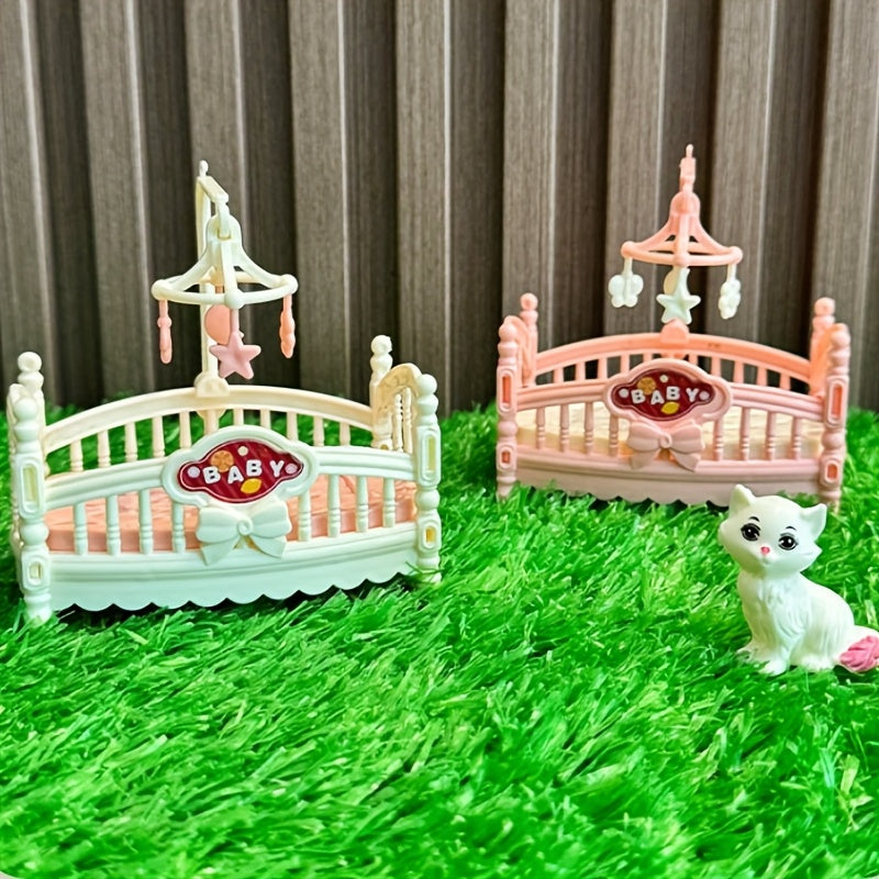 Dollhouse Mini Bedroom Set Classic Love Theme Playset Pink Chandelier Sign