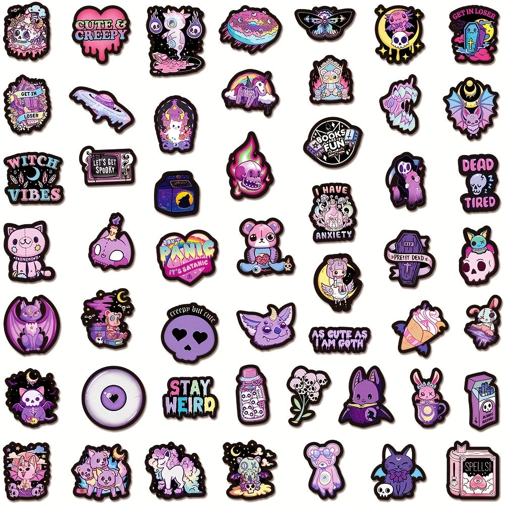 100pcs Dark Horror Bottom Gothic Graffiti Stickers for Notebook Skateboard