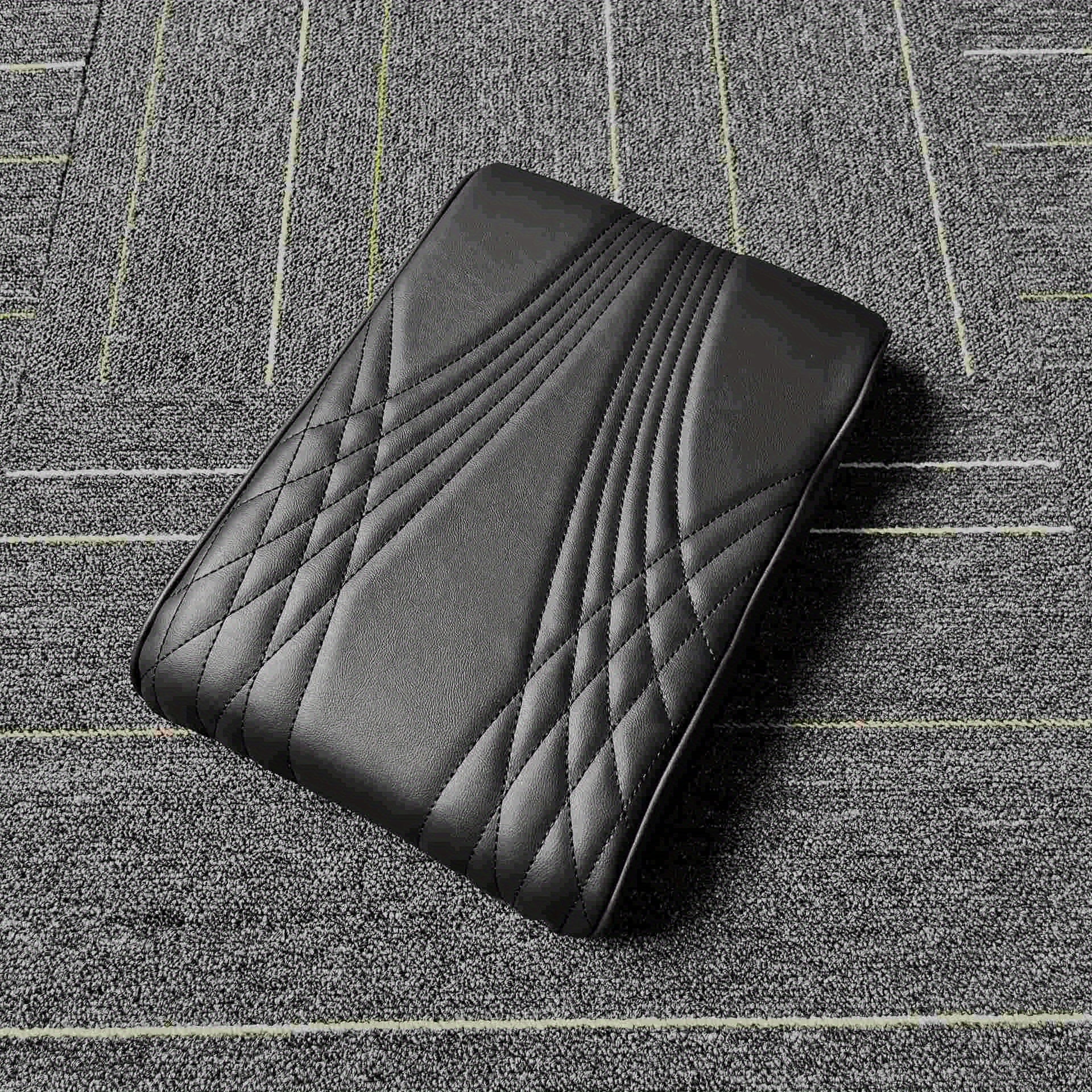 Car Armrest Box Mats Memory Foam Leather Console Covers