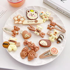 14pcs Cartoon Animal Shape Hair Clips Girls Hair Accessories Set