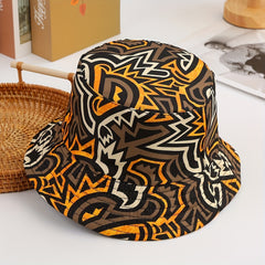 1pc Printed Multicolor Bone Bucket Hat