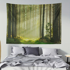Pastoral Style Forest Pattern Blanket Warm Lightweight Throw Blanket
