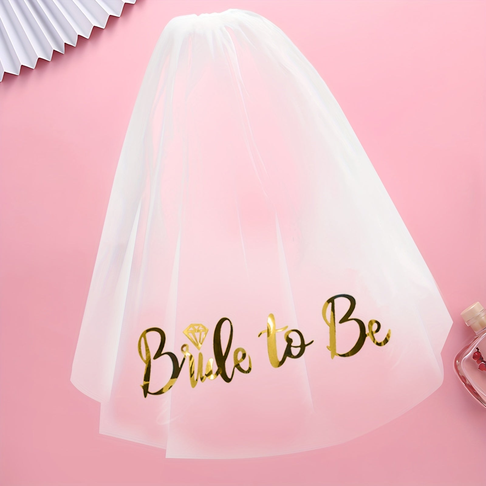 Bride to Be Heat Transfer Bridal Veil Polyester Lightweight & Portable