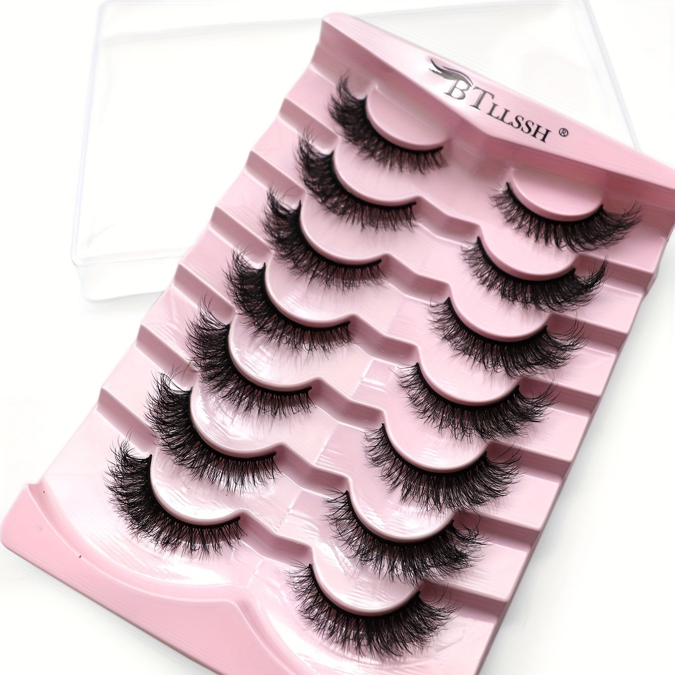 7 Pairs Thick Curling 13mm Fluffy False Eyelashes Daily Cat Eye End Lengthening