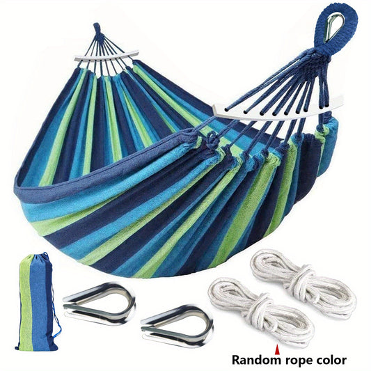 Colorful Stripe Portable Double Hammock for Outdoor Indoor Activities