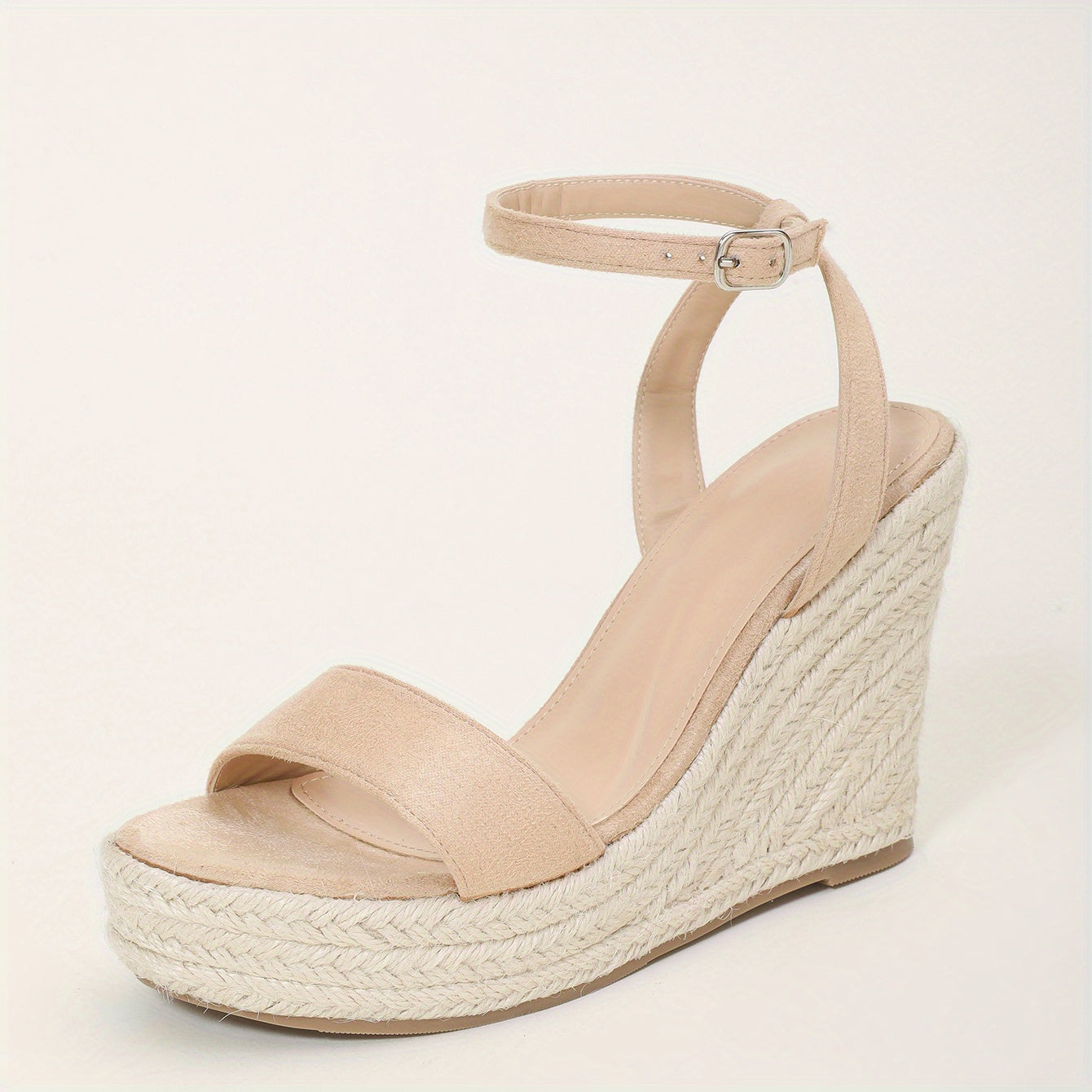 Women's Espadrille Wedge Sandals Open Toe Ankle Strap High Heels