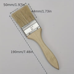 5pcs Wooden Handle Paint Brushes for Marine, BBQ, Household Projects