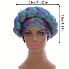 Braid Big Turban Cap Elastic Beanie Women Headwear Pre Tied Chemo Hats