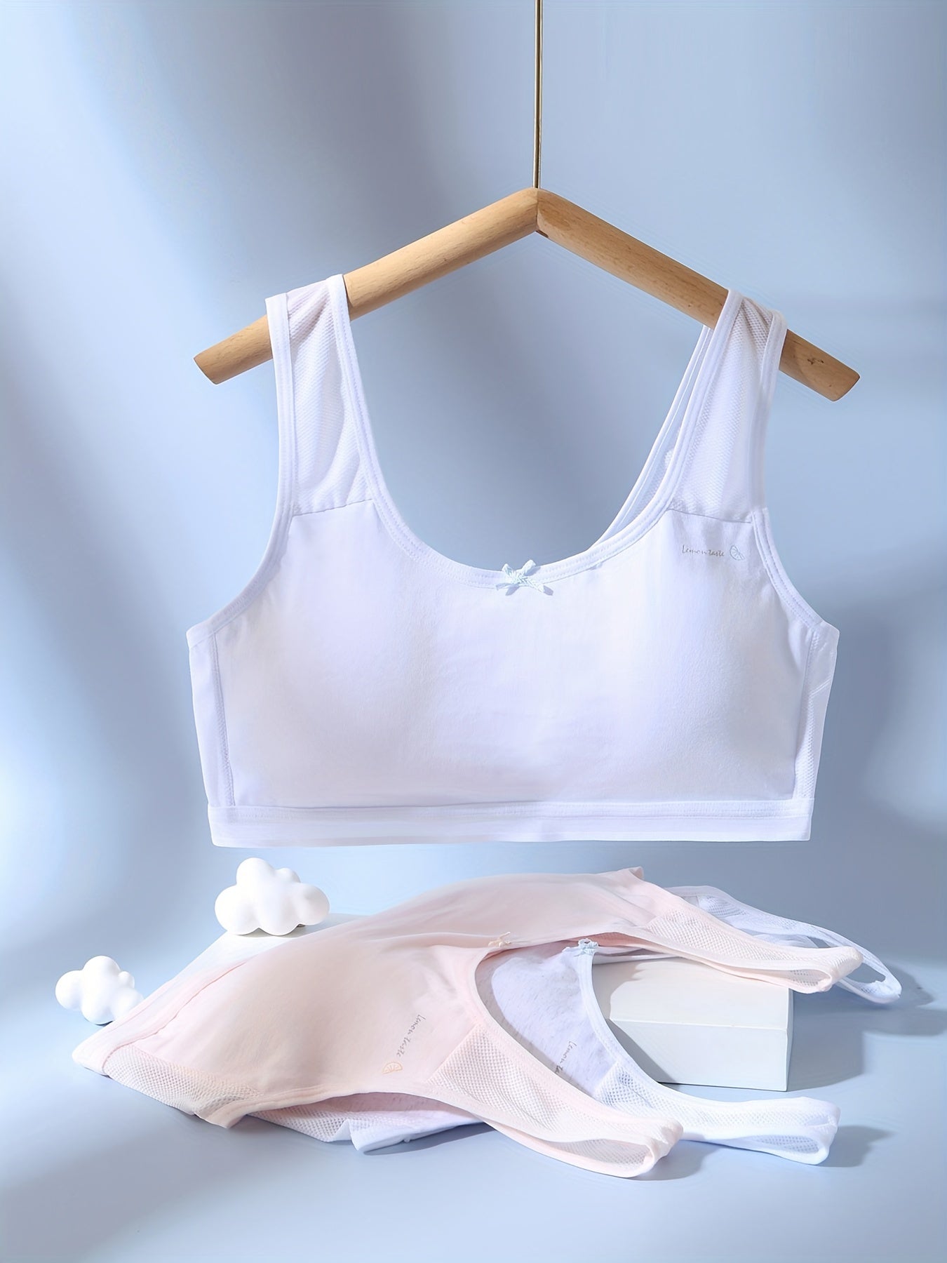 3pcs Mesh Wireless Soft Bras Women's Lingerie