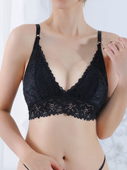 Floral Lace Wireless Bra Seamless Plung Bra