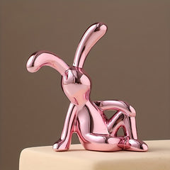 Creative Plastic Rabbit Figurines DIY Crafts Home Decor 2pcs
