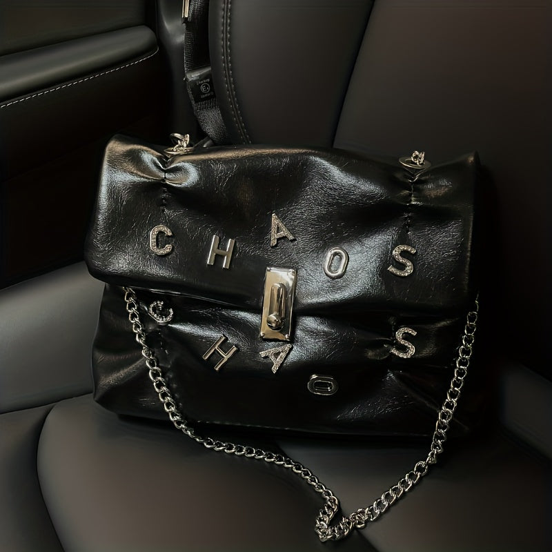 Rhinestone Letter Studded Crossbody Bag