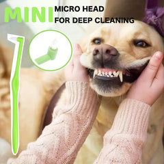 Pet Toothbrush Kit for Cats and Small Dogs 360 Head Soft Bristles