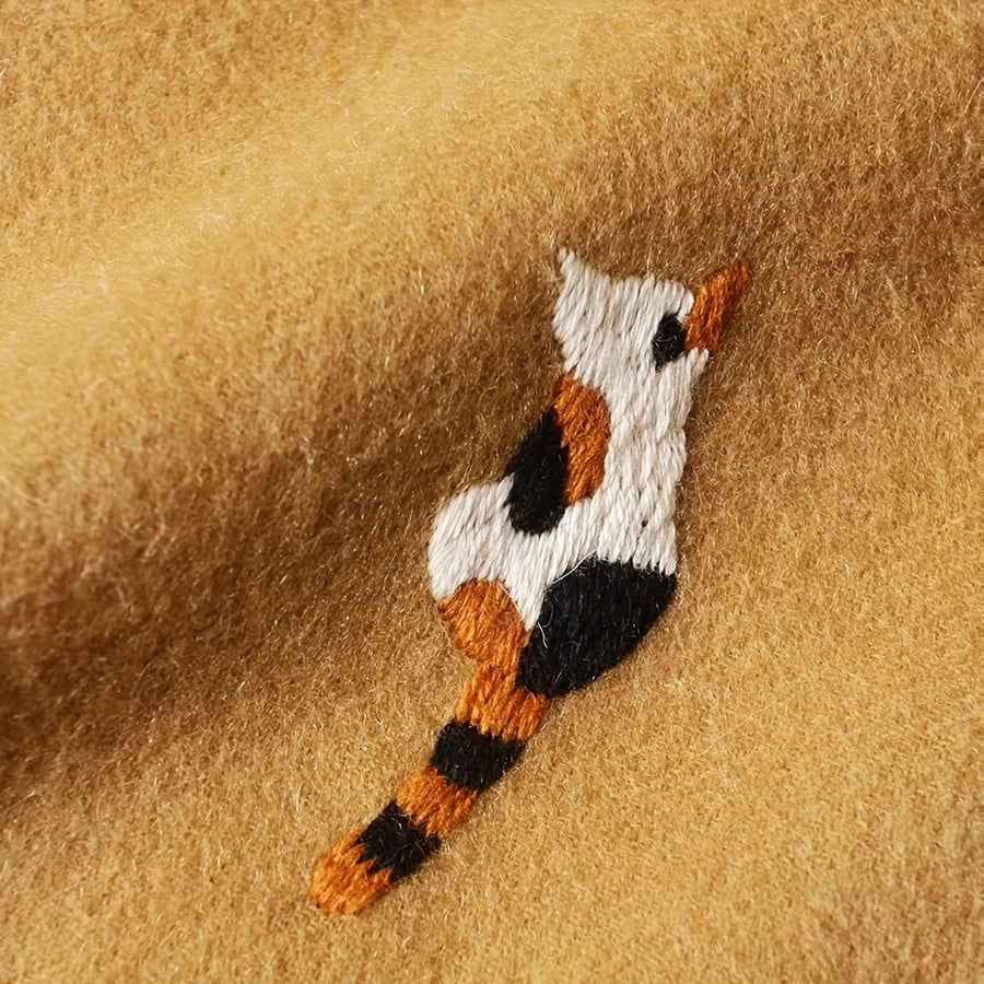 2pcs Cat Clothes With Embroidery And Stickers DIY Set