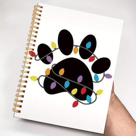 Charming Dog Paw Print Notebook - Perfect for Christmas
