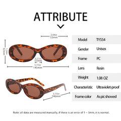 Unisex Oval Sunglasses Rapper Vintage UV Protection