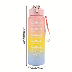 Gradient Leakproof Water Bottle with Time Marker 300ml 750ml 10-36oz
