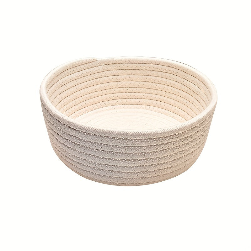 3pcs Cotton Rope Woven Storage Basket Bedside Coffee Table Sundries Handwoven St