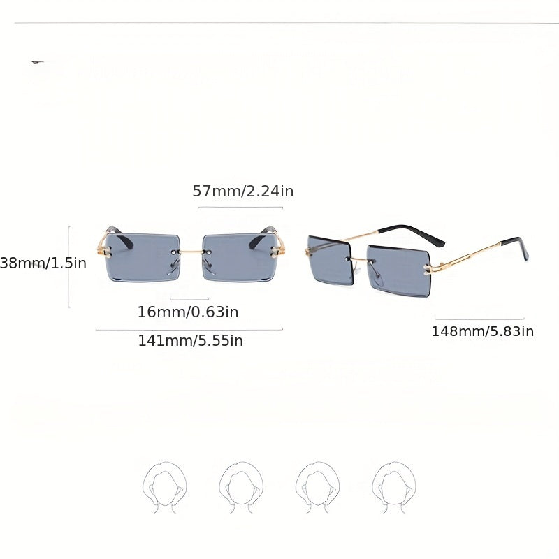 Sun Protection Men's Rimless Sunglasses for Outdoor Activities