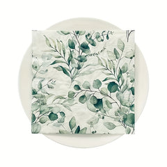20 Eucalyptus Leaves Paper Napkins Soft 2 Ply Boho Wedding Cocktail Beverage