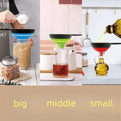 3pcs Folding Plastic Funnel Three piece Set Jam Funnel Kitchen Tools