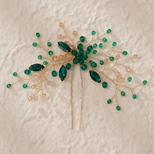 Vintage Crystal Hairpin U shaped Hair Pin Jewelry